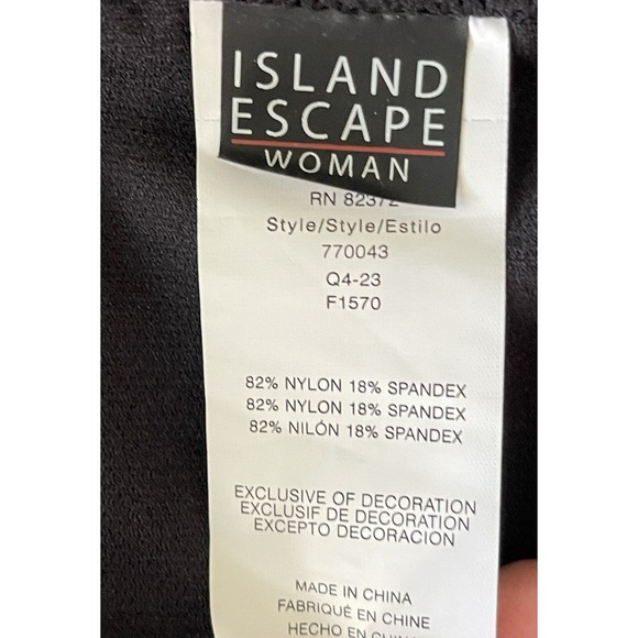 ISLAND ESCAPE Black High Waist Tummy Control Ruched Swim Bottoms‎ Plus Size 22W - Picture 4 of 4